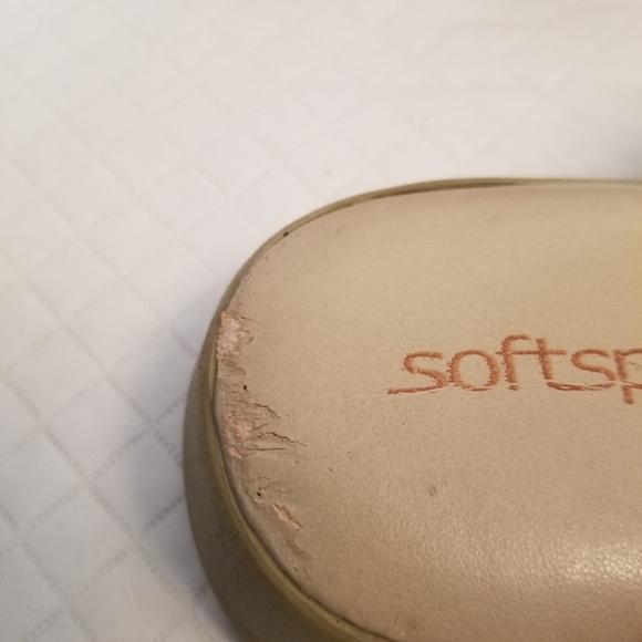 Soft Spots 100% Leather Sandals Size 7W Tan See Photos - Picture 7 of 9